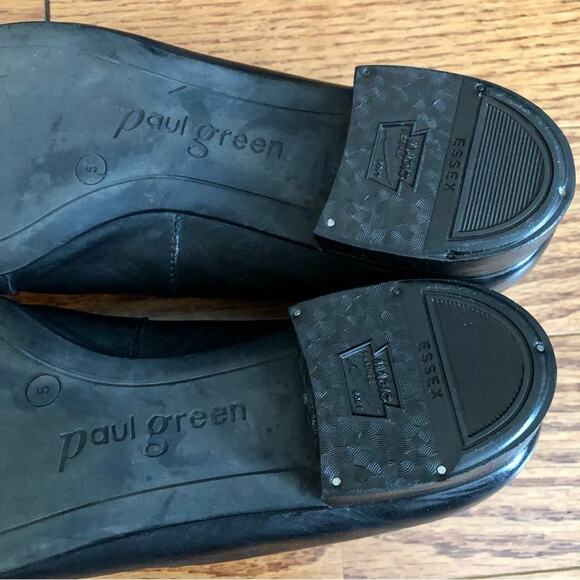 Paul Green Tahitian Pointed Toe Flat Black Leather Women’s Size 7.5 - Picture 10 of 12